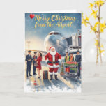 Santa Claus in at the airport Card