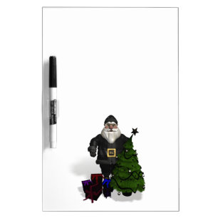 Santa Claus In Black Leather Dry-Erase Board