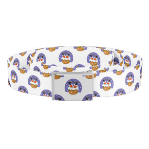 Santa Claus In Chimney, Snow, Christmas, New Year Belt