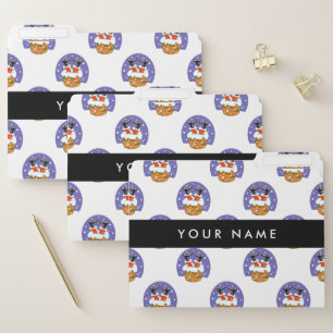 Santa Claus In Chimney, Snow, Christmas, New Year File Folder