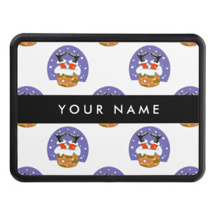 Santa Claus In Chimney, Snow, Christmas, New Year Hitch Cover