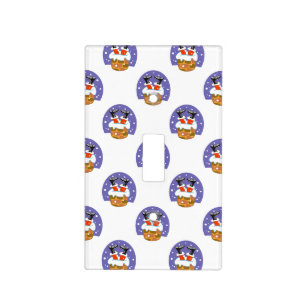 Santa Claus In Chimney, Snow, Christmas, New Year Light Switch Cover