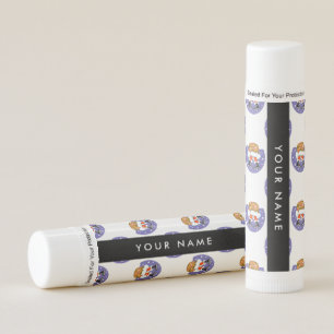 Santa Claus In Chimney, Snow, Christmas, New Year Lip Balm