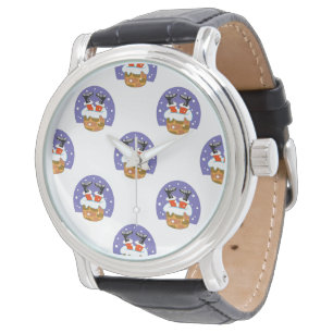 Santa Claus In Chimney, Snow, Christmas, New Year Watch