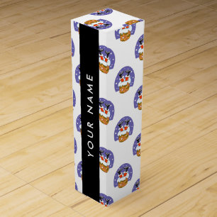 Santa Claus In Chimney, Snow, Christmas, New Year Wine Box