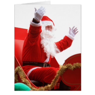 Santa Claus in Christmas luge Cards