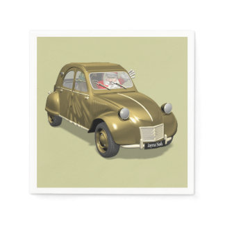 Santa Claus In Citroen 2 CV Paper Napkins