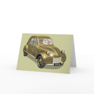 Santa Claus In Citroen 2CV Holiday Card