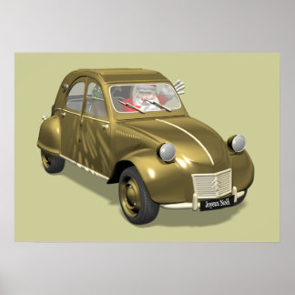 Santa Claus In Citroen 2CV Poster