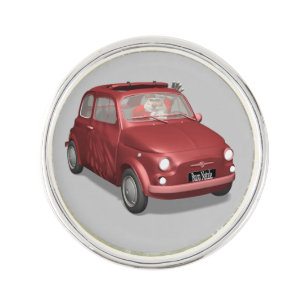 Santa Claus In Fiat 500 Pin