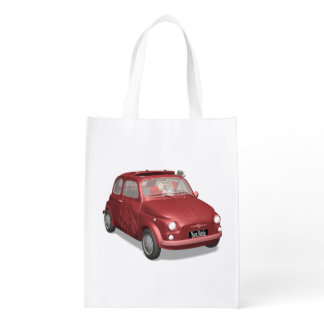 Santa Claus In Fiat 500 Reusable Grocery Bag