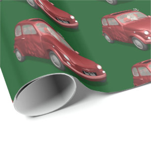 Santa Claus In Fiat 500 Wrapping Paper