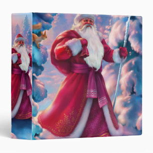 Santa Claus in forest 3 Ring Binder