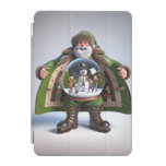  Santa Claus in Green Coat, Christmas, Author Nata iPad Mini Cover