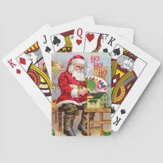 Santa Claus In His Workshop Poker Cards