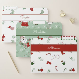 Santa Claus in Long Johns Christmas Design File Folder