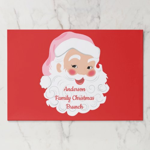 Santa Claus in Pink Hat Christmas Paper Placemat