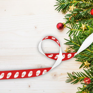 Santa Claus in Pink Hat Vintage Red Christmas Satin Ribbon