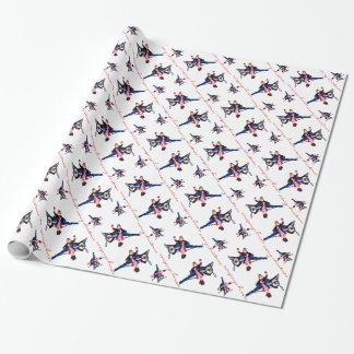 Santa Claus in plane (white) Wrapping Paper
