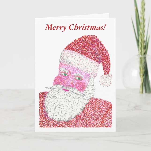 Santa Claus in Pointillism  Merry Christmas cards (Front)