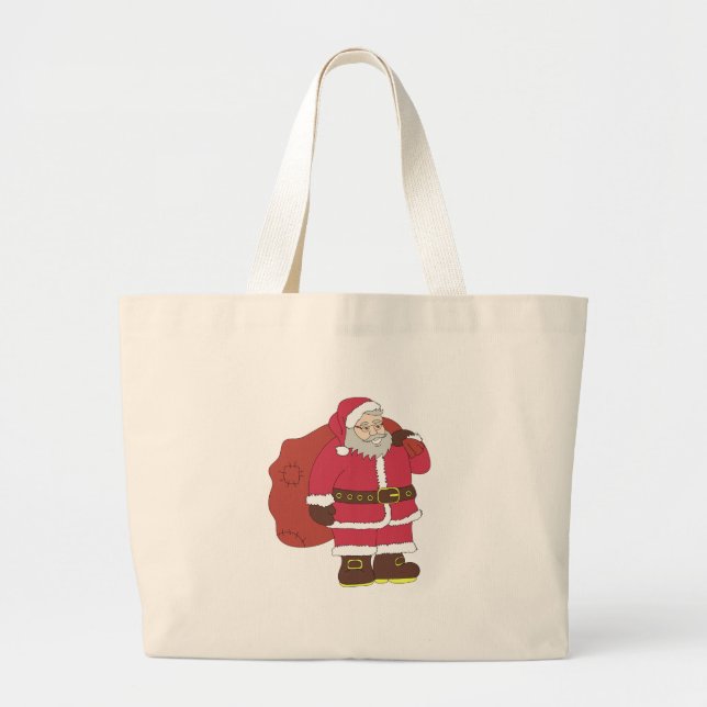 Santa Claus in red with gift bag and eyeglasses  (Front)