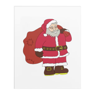 Santa Claus in red with gift bag and eyeglasses  Acrylic Print
