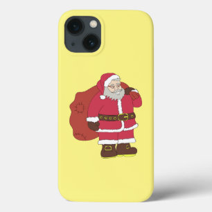 Santa Claus in red with gift bag and eyeglasses iPhone 13 Case