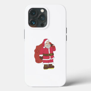 Santa Claus in red with gift bag and eyeglasses iPhone 13 Pro Case