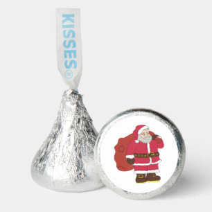 Santa Claus in red with gift bag and eyeglasses Hershey®'s Kisses®