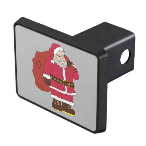 Santa Claus in red with gift bag and eyeglasses  Hitch Cover