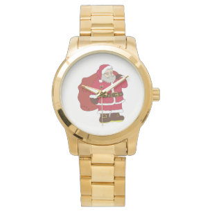 Santa Claus in red with gift bag and eyeglasses Watch
