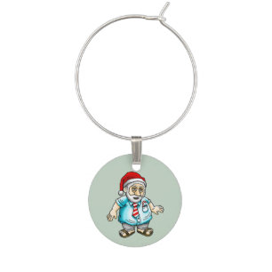 Santa Claus in Sandals Wine Charm