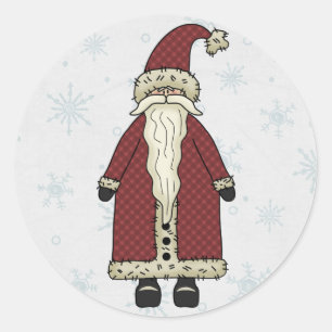 Santa Claus in Snow Classic Round Sticker