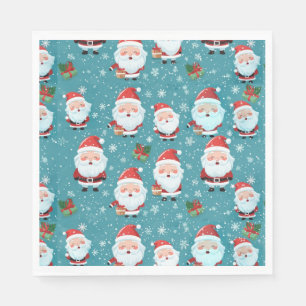 Santa Claus In Snowflakes Napkins