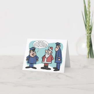 Santa Claus in Trouble Letterpress Thank You Card