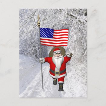 Santa Claus In Winter Scenery Holiday Postcard by santa_claus_usa at Zazzle