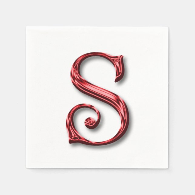 Santa Claus Initial Monogram Christmas Holiday Napkins (Front)