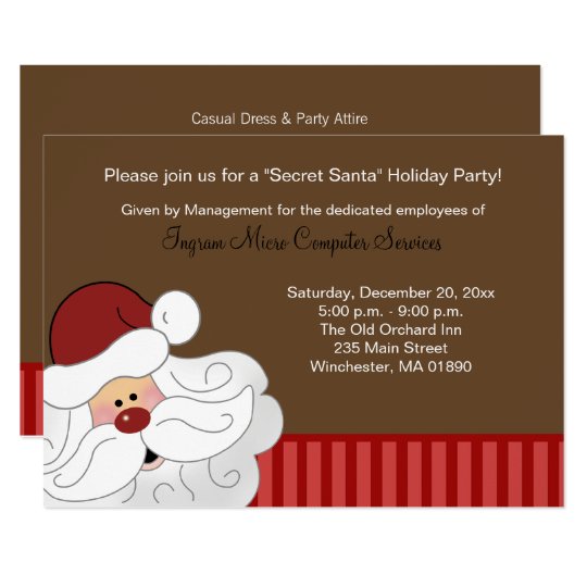 Santa Claus Invitation 2-sided Holiday Party Card | Zazzle.com