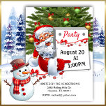Santa Claus Inviting All To Christmas Party  Invit Invitation<br><div class="desc">This Christmas invitation features a Christmas tree and a jolly Santa Claus inviting your guests to your Christmas holiday party</div>