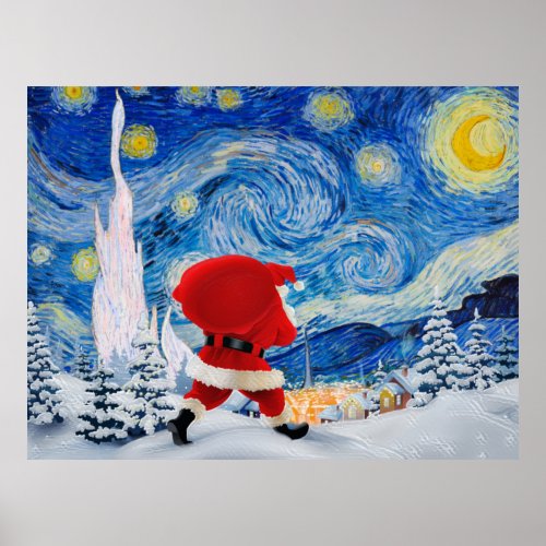 Santa Claus is coming Postcard Poster
