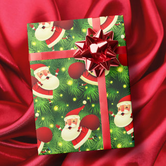 Santa Claus is coming red and green cute Christmas