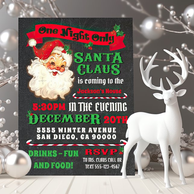 Santa Claus is coming to town Christmas Party Invitation (Creator Uploaded)