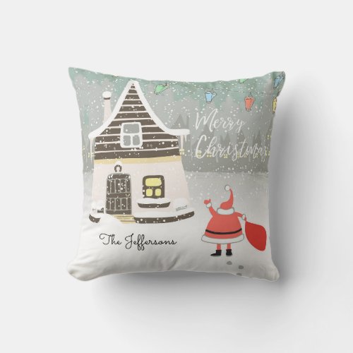 Santa Claus is Coming to Town Throw Pillow
