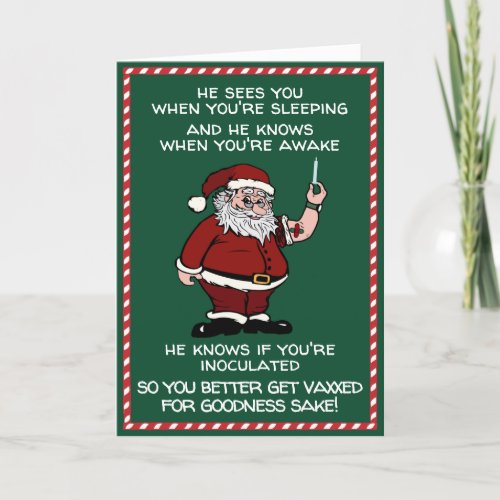 Santa Claus Is Coming To Town with the Vaccine Hol Holiday Card