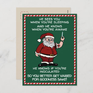 Santa Claus Is Coming To Town with the Vaccine Holiday Postcard