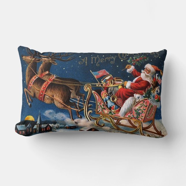 Santa Claus is Comming to Town Lumbar Pillow (Front)