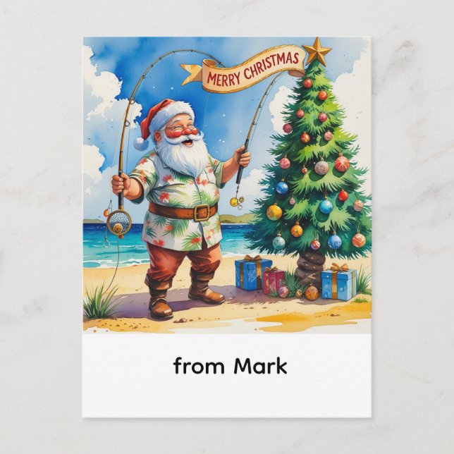 Santa Claus is fishing on Christmas Holiday  (Front)