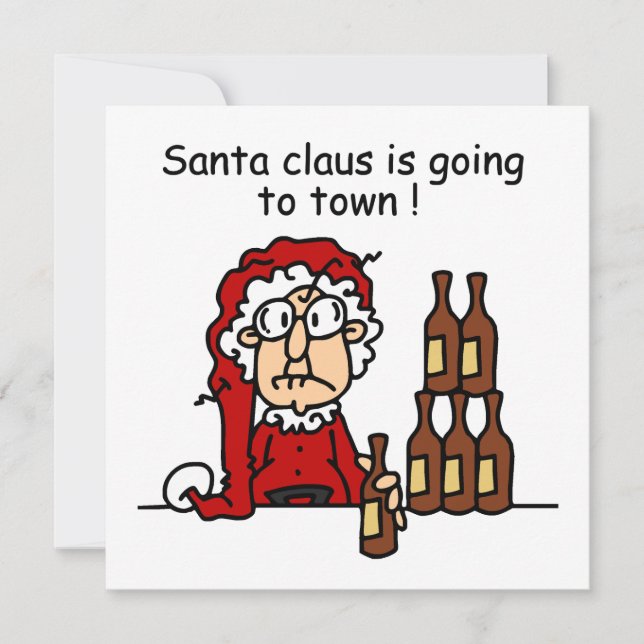 Santa Claus is Going to Town Holiday Card (Front)
