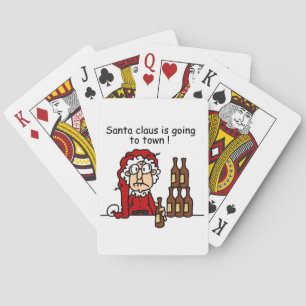 Santa Claus is Going to Town Poker Cards