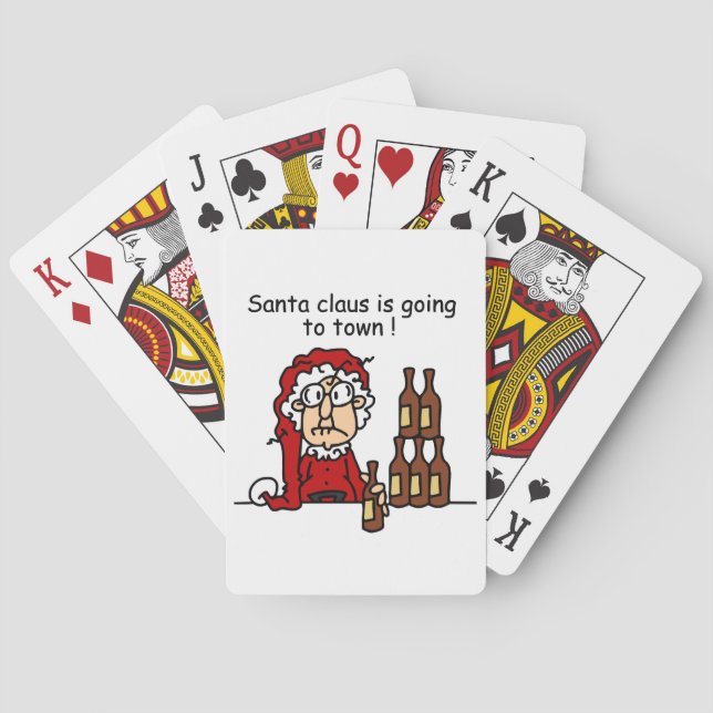 Santa Claus is Going to Town Poker Cards (Back)
